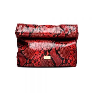 LUNCH PLIK Red Snake Print