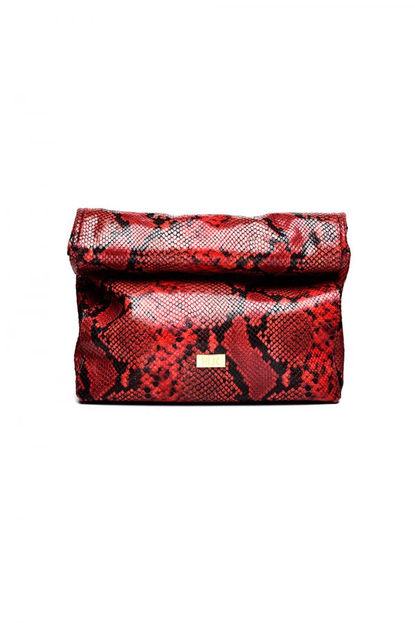 LUNCH PLIK Red Snake Print