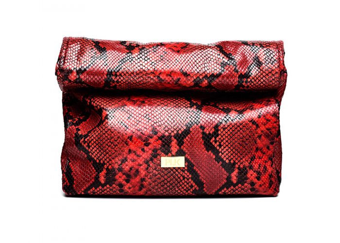 LUNCH PLIK Red Snake Print