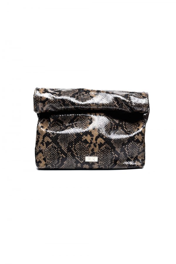 LUNCH PLIK Brown black Snake Print