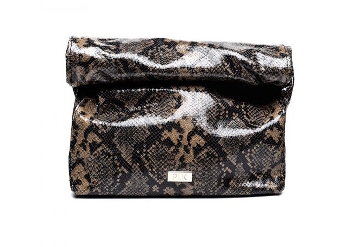 LUNCH PLIK Brown black Snake Print