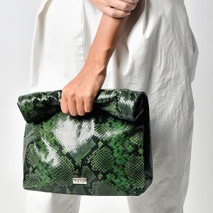LUNCH PLIK Green Snake Print