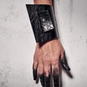 CUFF WITH SLIT Black Croco