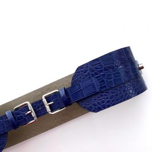 BELT WITH 2 BUCKETS Blue Croco
