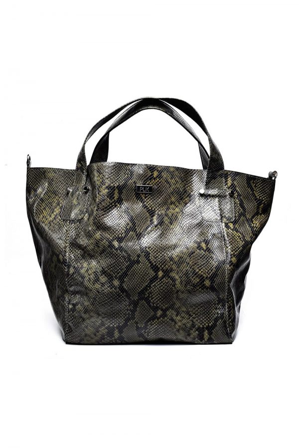 MAX PLIK Dark Green Snake Print