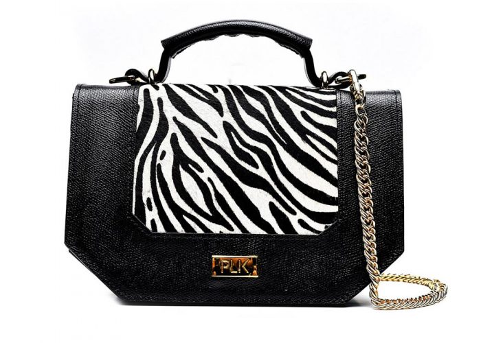 PLIK LOLA Black Saffiano Zebra Pony