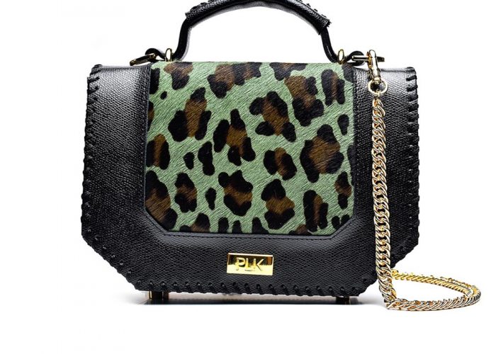 PLIK LOLA Black Saffiano Green Leo Pony