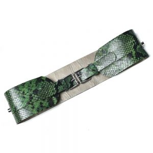 BELT WITH 2 BUCKETS Green Snake