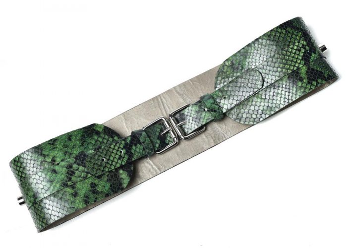 BELT WITH 2 BUCKETS Green Snake