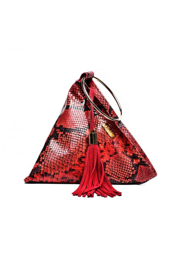 PYRAMID PLIK Mini Red Snake Print