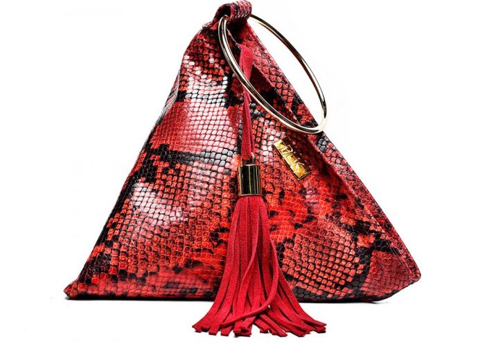 PYRAMID PLIK Mini Red Snake Print