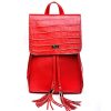 BACKPACK PLIK Red Saffiano Red Croc