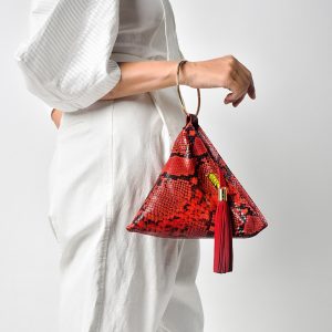 PYRAMID PLIK Mini Red Snake Print