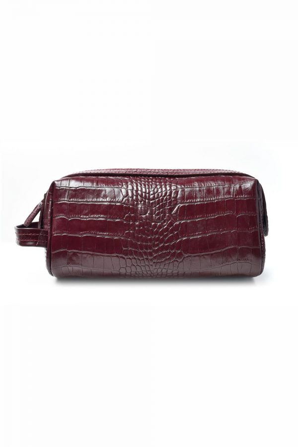 COSMETIC PLIK Burgundy Croc Print