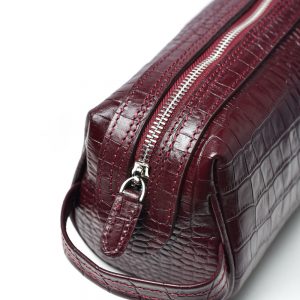 COSMETIC PLIK Burgundy Croc Print