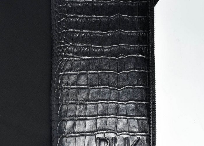UNISEX WALLET PLIK Black Croc Print