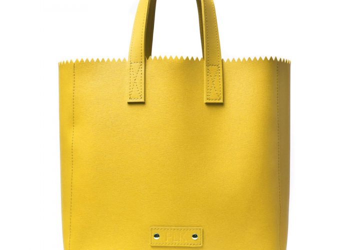 PAPER PLIK Mini Yellow Saffiano